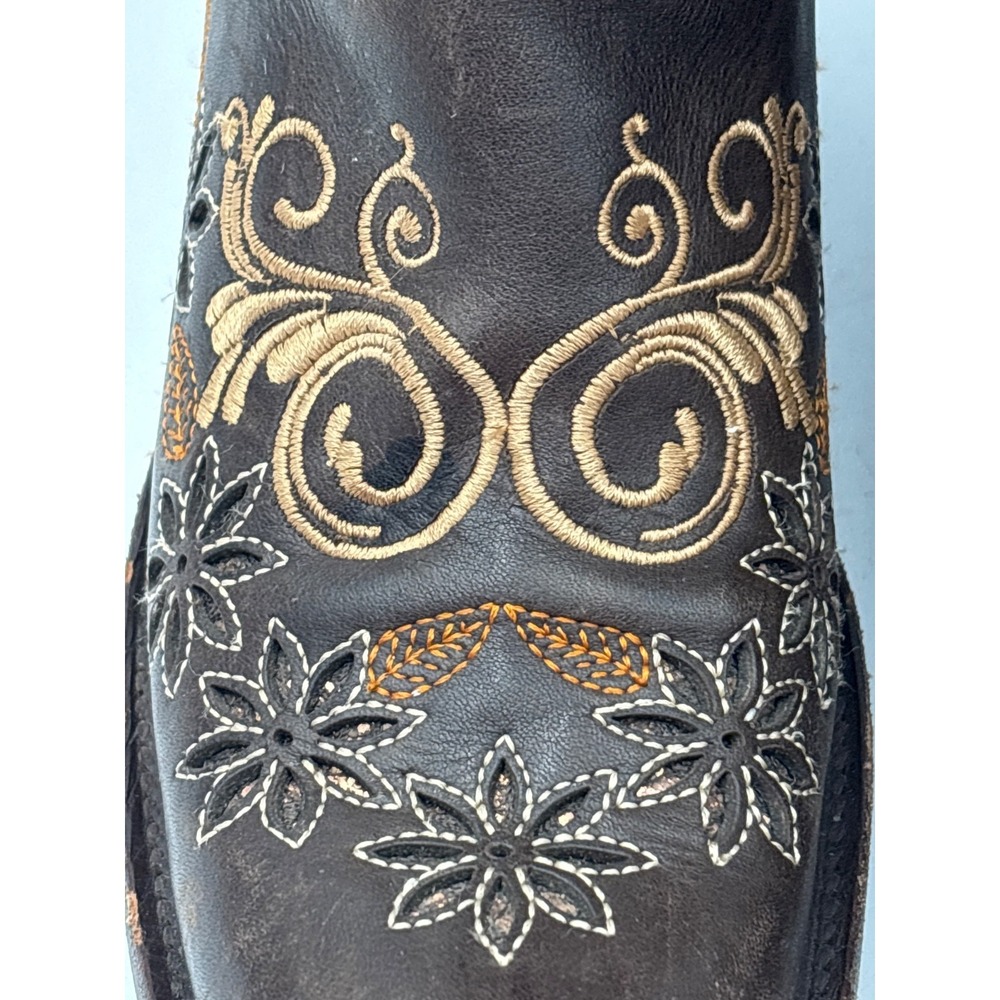 Herencia Crazy Lazer Floral Embroidered Square Square Toe Western Boots ‎ W US 9 - Picture 6 of 16